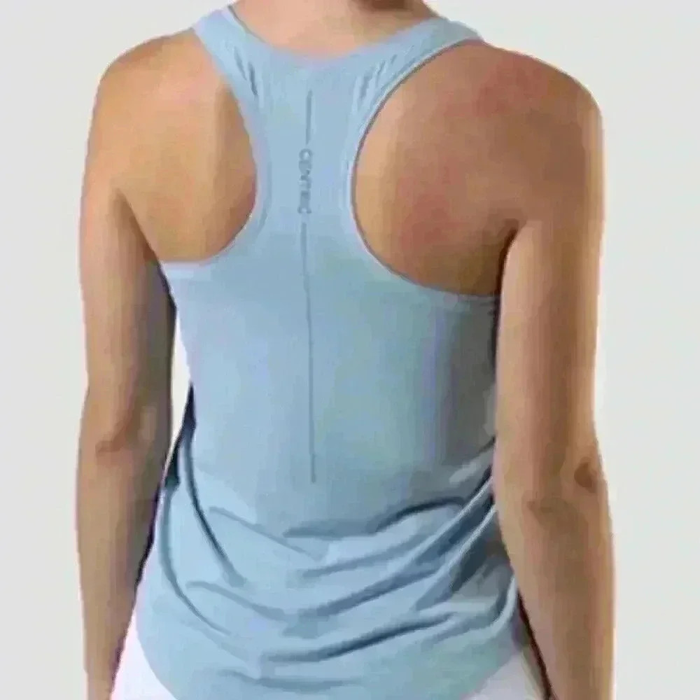 Centric Womens Racerback Activewear Tank Top Light Blue Size M Stretch Workout
